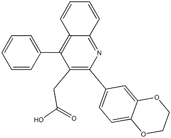 2-[2-(2,3-dihydro-1,4-benzodioxin-6-yl)-4-phenylquinolin-3-yl]acetic acid Structure