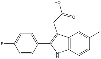 2-[2-(4-fluorophenyl)-5-methyl-1H-indol-3-yl]acetic acid Structure