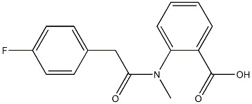 2-[2-(4-fluorophenyl)-N-methylacetamido]benzoic acid 구조식 이미지