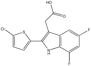 2-[2-(5-chlorothiophen-2-yl)-5,7-difluoro-1H-indol-3-yl]acetic acid 구조식 이미지