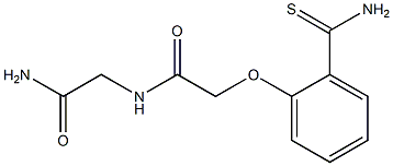 2-[2-(aminocarbonothioyl)phenoxy]-N-(2-amino-2-oxoethyl)acetamide Structure