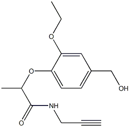 2-[2-ethoxy-4-(hydroxymethyl)phenoxy]-N-(prop-2-yn-1-yl)propanamide 구조식 이미지