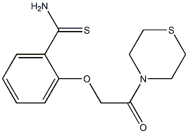 2-[2-oxo-2-(thiomorpholin-4-yl)ethoxy]benzene-1-carbothioamide 구조식 이미지