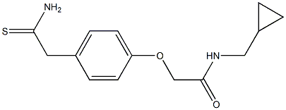 2-[4-(2-amino-2-thioxoethyl)phenoxy]-N-(cyclopropylmethyl)acetamide Structure