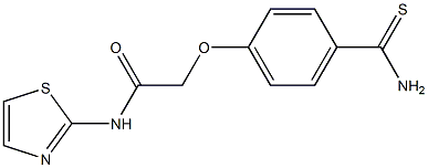 2-[4-(aminocarbonothioyl)phenoxy]-N-1,3-thiazol-2-ylacetamide Structure