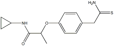 2-[4-(carbamothioylmethyl)phenoxy]-N-cyclopropylpropanamide Structure