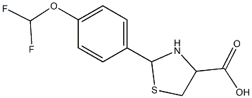 2-[4-(difluoromethoxy)phenyl]-1,3-thiazolidine-4-carboxylic acid Structure