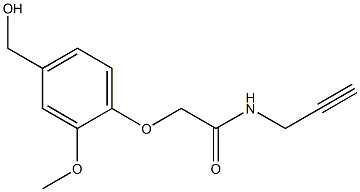 2-[4-(hydroxymethyl)-2-methoxyphenoxy]-N-(prop-2-yn-1-yl)acetamide 구조식 이미지