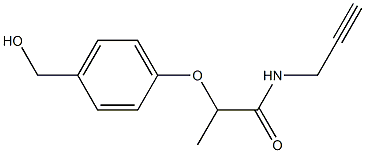 2-[4-(hydroxymethyl)phenoxy]-N-(prop-2-yn-1-yl)propanamide 구조식 이미지