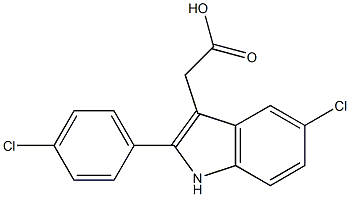 2-[5-chloro-2-(4-chlorophenyl)-1H-indol-3-yl]acetic acid 구조식 이미지