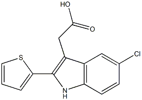 2-[5-chloro-2-(thiophen-2-yl)-1H-indol-3-yl]acetic acid Structure