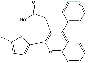 2-[6-chloro-2-(5-methylthiophen-2-yl)-4-phenylquinolin-3-yl]acetic acid 구조식 이미지