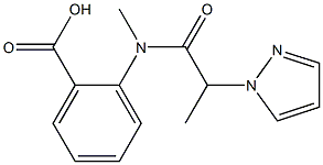 2-[N-methyl-2-(1H-pyrazol-1-yl)propanamido]benzoic acid 구조식 이미지