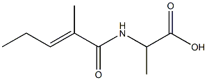 2-{[(2E)-2-methylpent-2-enoyl]amino}propanoic acid Structure