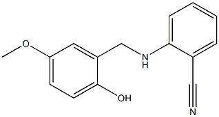 2-{[(2-hydroxy-5-methoxyphenyl)methyl]amino}benzonitrile 구조식 이미지