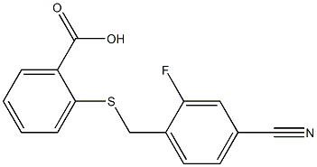 2-{[(4-cyano-2-fluorophenyl)methyl]sulfanyl}benzoic acid Structure