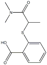 2-{[1-(dimethylcarbamoyl)ethyl]sulfanyl}benzoic acid 구조식 이미지