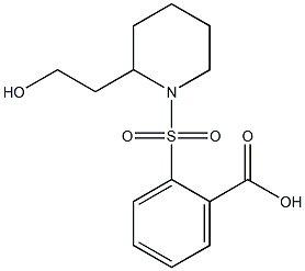 2-{[2-(2-hydroxyethyl)piperidine-1-]sulfonyl}benzoic acid Structure