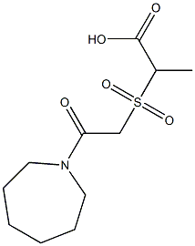 2-{[2-(azepan-1-yl)-2-oxoethane]sulfonyl}propanoic acid Structure