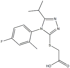 2-{[4-(4-fluoro-2-methylphenyl)-5-(propan-2-yl)-4H-1,2,4-triazol-3-yl]sulfanyl}acetic acid 구조식 이미지