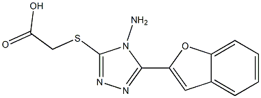 2-{[4-amino-5-(1-benzofuran-2-yl)-4H-1,2,4-triazol-3-yl]sulfanyl}acetic acid 구조식 이미지