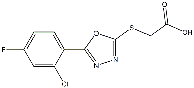 2-{[5-(2-chloro-4-fluorophenyl)-1,3,4-oxadiazol-2-yl]sulfanyl}acetic acid Structure