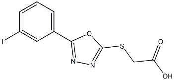 2-{[5-(3-iodophenyl)-1,3,4-oxadiazol-2-yl]sulfanyl}acetic acid Structure