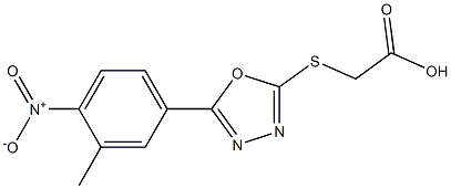 2-{[5-(3-methyl-4-nitrophenyl)-1,3,4-oxadiazol-2-yl]sulfanyl}acetic acid 구조식 이미지