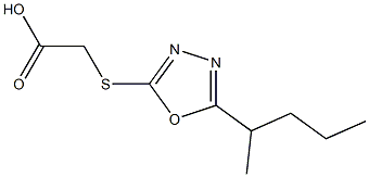 2-{[5-(pentan-2-yl)-1,3,4-oxadiazol-2-yl]sulfanyl}acetic acid 구조식 이미지