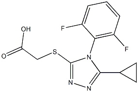 2-{[5-cyclopropyl-4-(2,6-difluorophenyl)-4H-1,2,4-triazol-3-yl]sulfanyl}acetic acid 구조식 이미지
