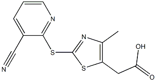 2-{2-[(3-cyanopyridin-2-yl)sulfanyl]-4-methyl-1,3-thiazol-5-yl}acetic acid 구조식 이미지