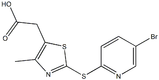 2-{2-[(5-bromopyridin-2-yl)sulfanyl]-4-methyl-1,3-thiazol-5-yl}acetic acid Structure