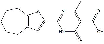 2-{4H,5H,6H,7H,8H-cyclohepta[b]thiophen-2-yl}-4-methyl-6-oxo-1,6-dihydropyrimidine-5-carboxylic acid 구조식 이미지