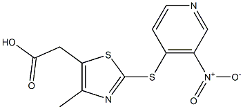 2-{4-methyl-2-[(3-nitropyridin-4-yl)sulfanyl]-1,3-thiazol-5-yl}acetic acid Structure