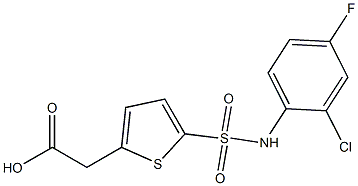 2-{5-[(2-chloro-4-fluorophenyl)sulfamoyl]thiophen-2-yl}acetic acid 구조식 이미지