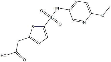 2-{5-[(6-methoxypyridin-3-yl)sulfamoyl]thiophen-2-yl}acetic acid Structure