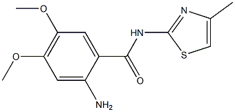 2-amino-4,5-dimethoxy-N-(4-methyl-1,3-thiazol-2-yl)benzamide 구조식 이미지