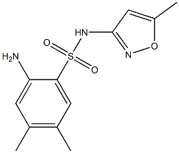 2-amino-4,5-dimethyl-N-(5-methyl-1,2-oxazol-3-yl)benzene-1-sulfonamide 구조식 이미지