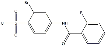 2-bromo-4-[(2-fluorobenzene)amido]benzene-1-sulfonyl chloride 구조식 이미지