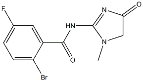 2-bromo-5-fluoro-N-(1-methyl-4-oxo-4,5-dihydro-1H-imidazol-2-yl)benzamide 구조식 이미지