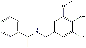 2-bromo-6-methoxy-4-({[1-(2-methylphenyl)ethyl]amino}methyl)phenol Structure