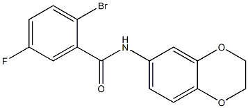 2-bromo-N-(2,3-dihydro-1,4-benzodioxin-6-yl)-5-fluorobenzamide Structure