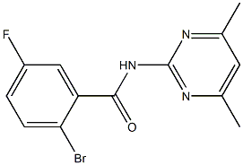 2-bromo-N-(4,6-dimethylpyrimidin-2-yl)-5-fluorobenzamide 구조식 이미지