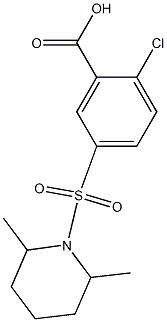 2-chloro-5-[(2,6-dimethylpiperidine-1-)sulfonyl]benzoic acid Structure