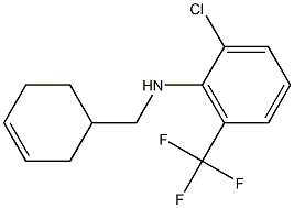 2-chloro-N-(cyclohex-3-en-1-ylmethyl)-6-(trifluoromethyl)aniline 구조식 이미지