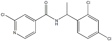 2-chloro-N-[1-(2,4-dichlorophenyl)ethyl]pyridine-4-carboxamide 구조식 이미지