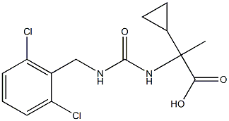 2-cyclopropyl-2-({[(2,6-dichlorophenyl)methyl]carbamoyl}amino)propanoic acid 구조식 이미지