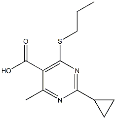 2-cyclopropyl-4-methyl-6-(propylthio)pyrimidine-5-carboxylic acid 구조식 이미지