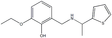 2-ethoxy-6-({[1-(thiophen-2-yl)ethyl]amino}methyl)phenol 구조식 이미지