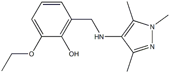 2-ethoxy-6-{[(1,3,5-trimethyl-1H-pyrazol-4-yl)amino]methyl}phenol 구조식 이미지